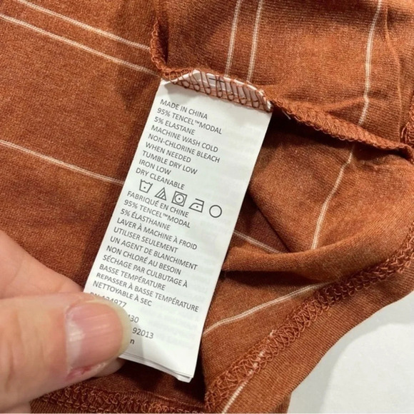 New Prana Foundation Scoop Neck Tank Top Copper Stripe - Picture 4 of 7